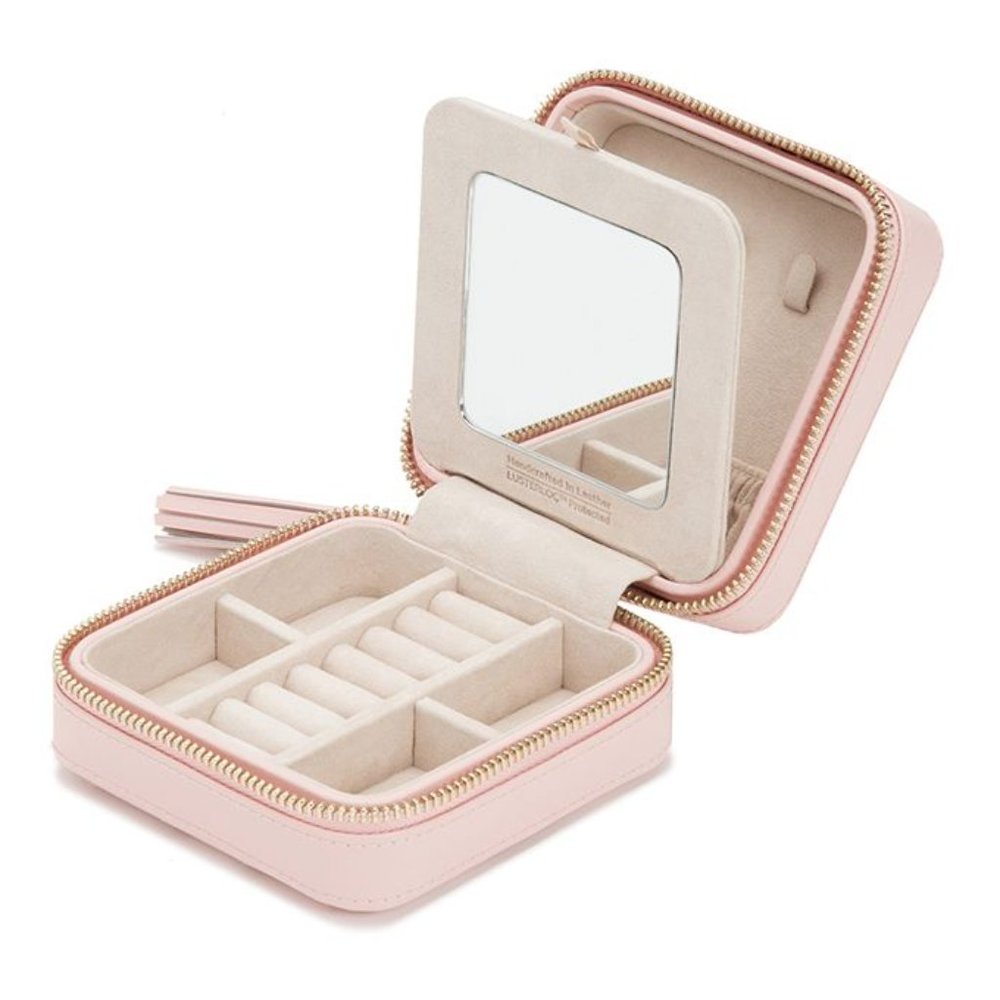 WOLF 1834 Caroline Zip Travel Case in Rose Quartz - Picture 2 of 10